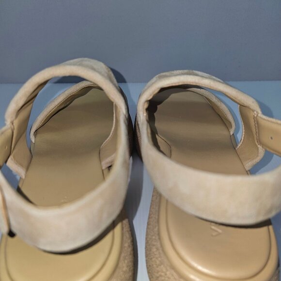 Vince Laguna Platform Slingback Sandal Womens 9.5 Blonde Suede Two Band NEW - Picture 10 of 13